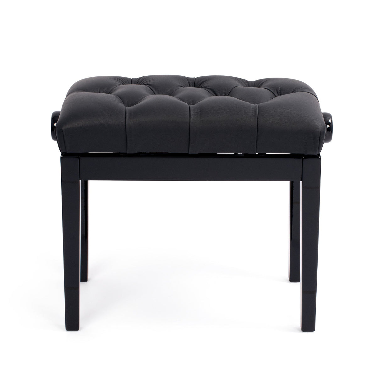 Hidrau BG33 \'Vienna\' adjustable concert piano stool - Black gloss, black simulated leather