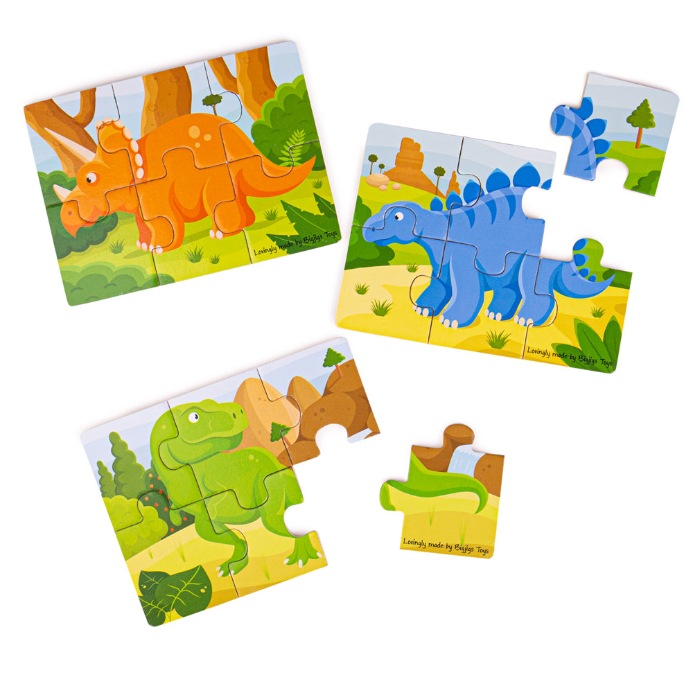 Dinosaur (6 Piece Puzzles) - 3 Puzzles