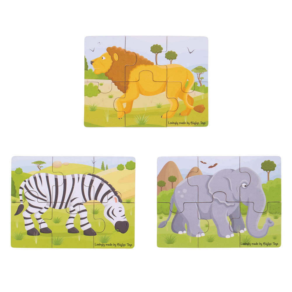 Safari (6 Piece Puzzles) - 3 Puzzles