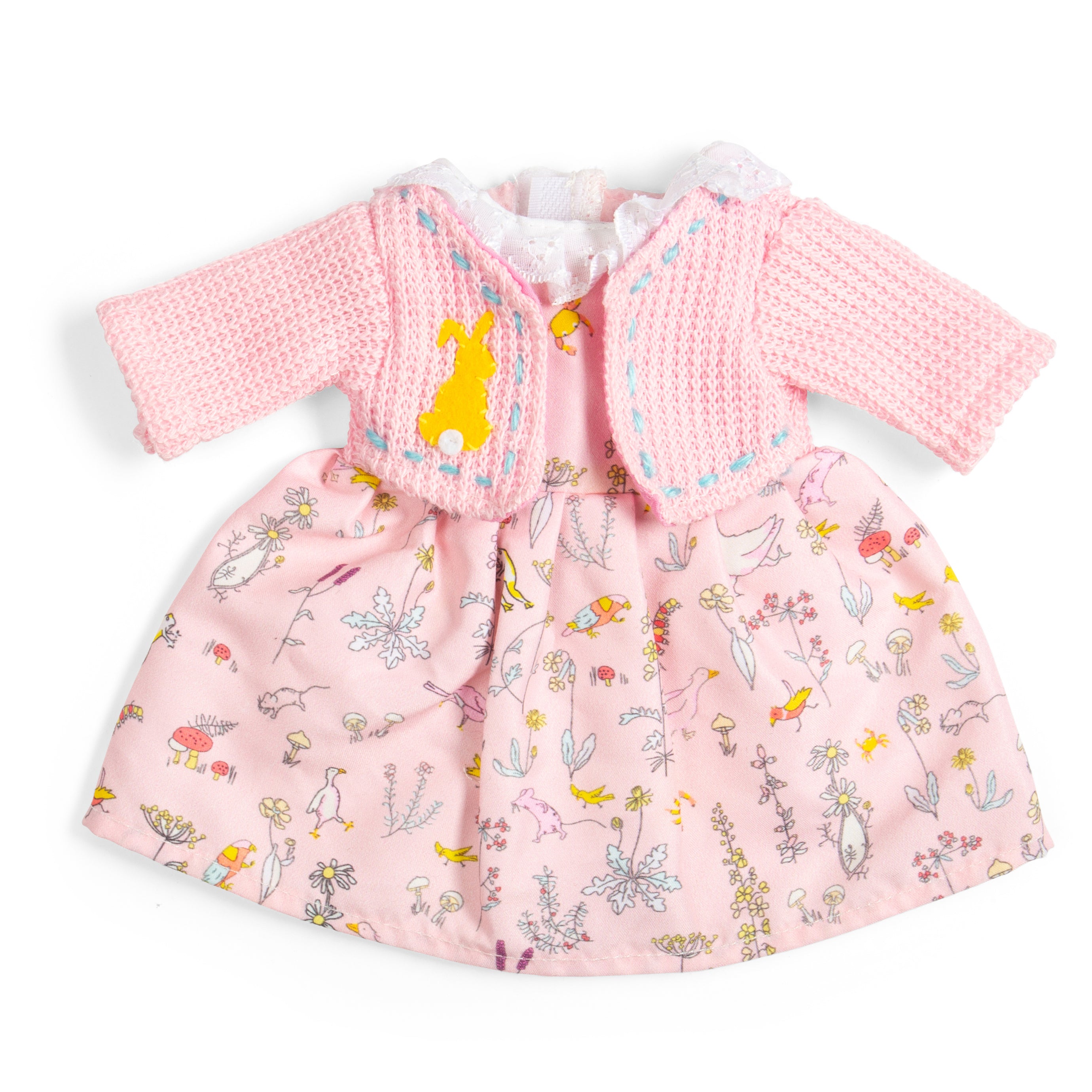 Wildlife Dress And Pink Cardigan - Medium (2 Years +)