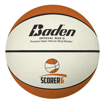 BADEN SCORER BASKETBALL SIZE 6 - BR426, TAN/CREAM