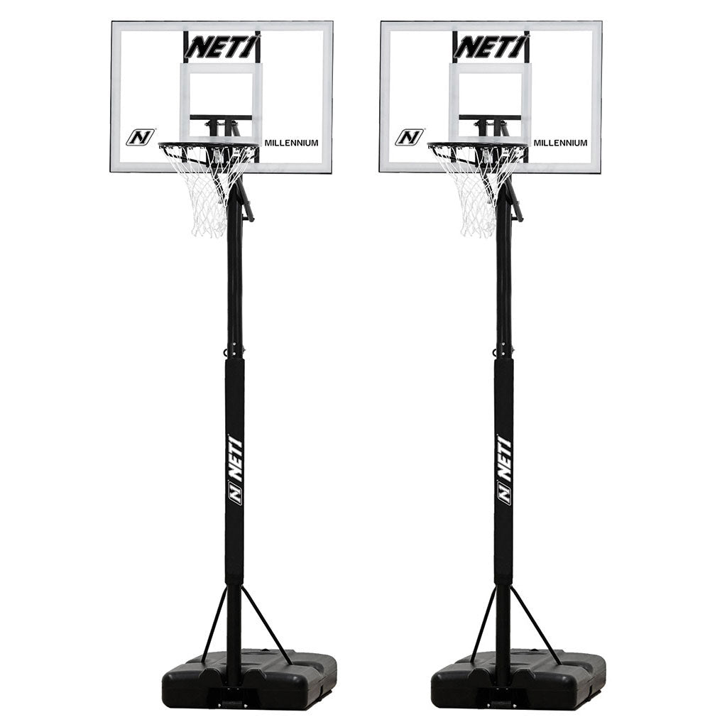 NET1 MILLENNIUM PORTABLE BASKETBALL SYSTEM PAIR