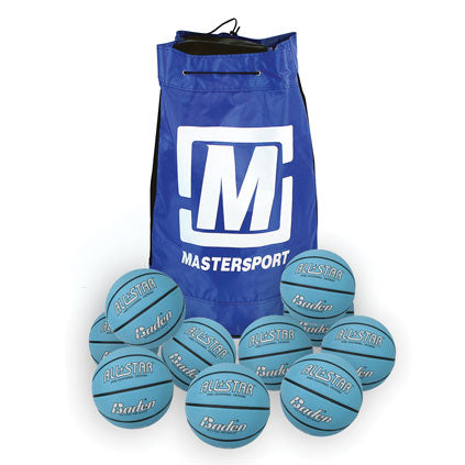 BADEN ALL STAR BASKETBALL SIZE 6, BAG OF 10, BLUE