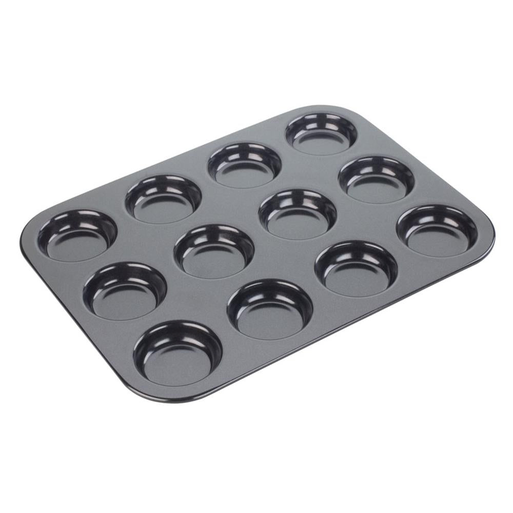 Premium Non-Stick 12 Cup Shallow Bun Tin