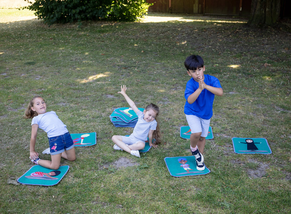 Yoga Position Indoor/Outdoor Mini Placement Carpets with holdall