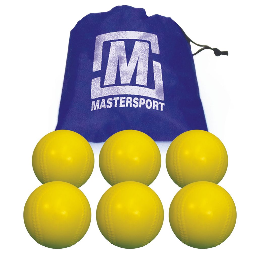 RUBBER SPONGE BASEBALL YELLOW, BAG OF 6