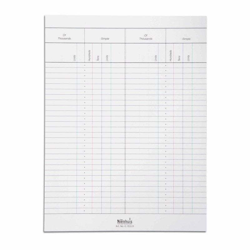 Paper for Small Bead Frame (50 Sheets)