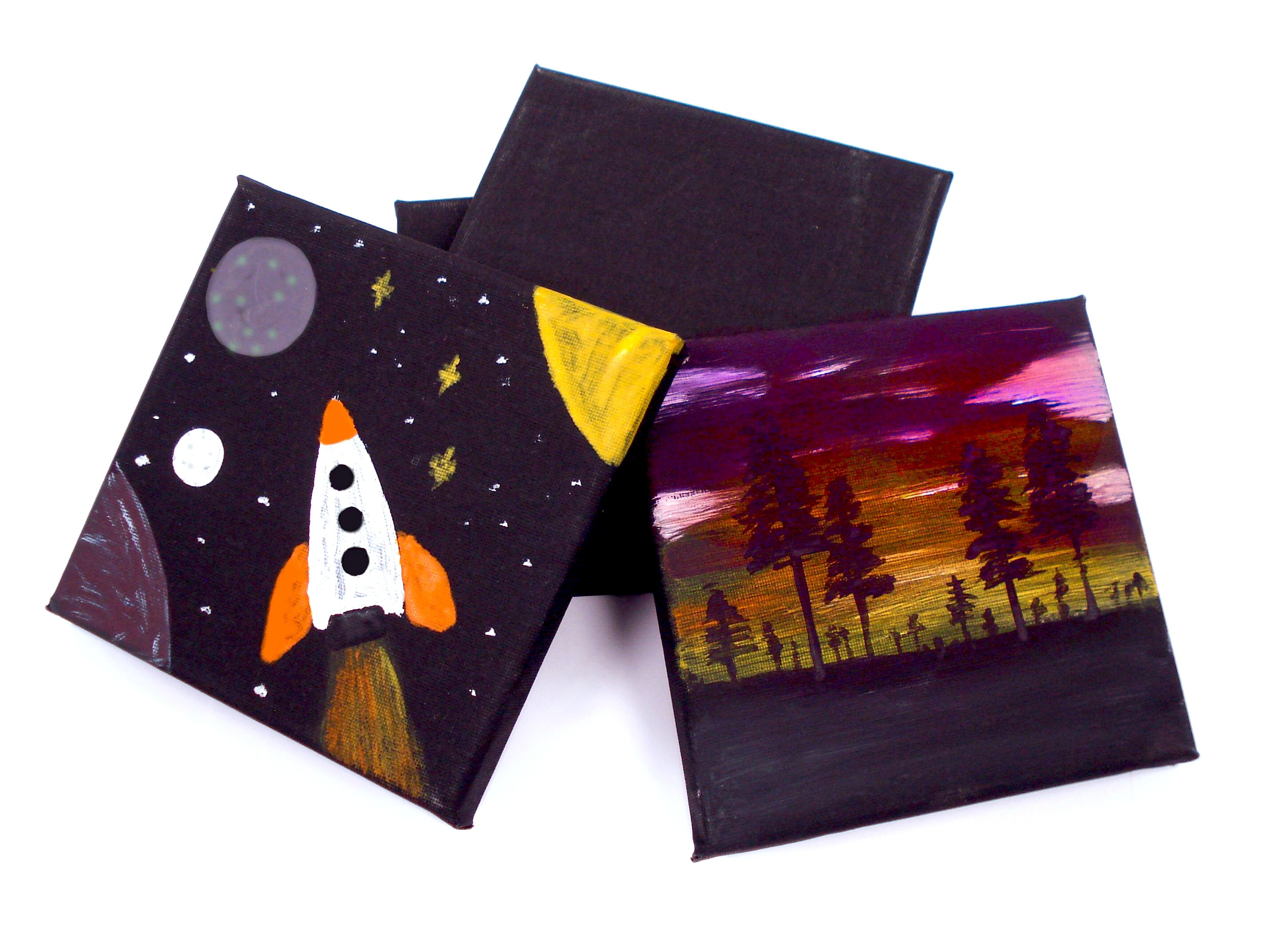 Stretched Canvas 6 x 6 Black