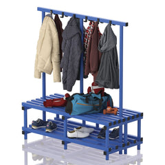 VENDIPLAS DOUBLE SIDED BENCH AND RAIL 1.00M L X 0.71M W X 0.49M H, BLUE