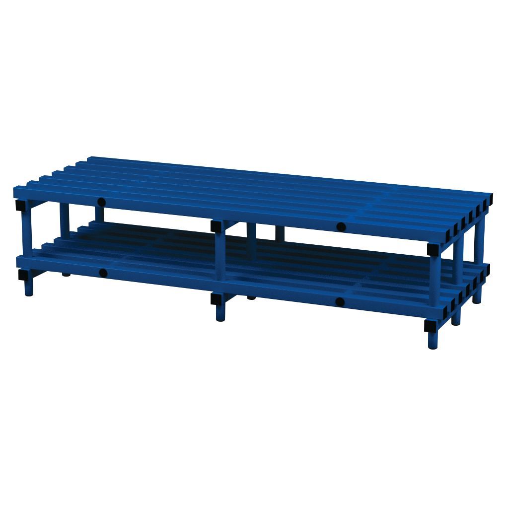 STACARAC DOUBLE SIDED BENCH 2.00M L X 0.80M W X 0.45M H, BLUE