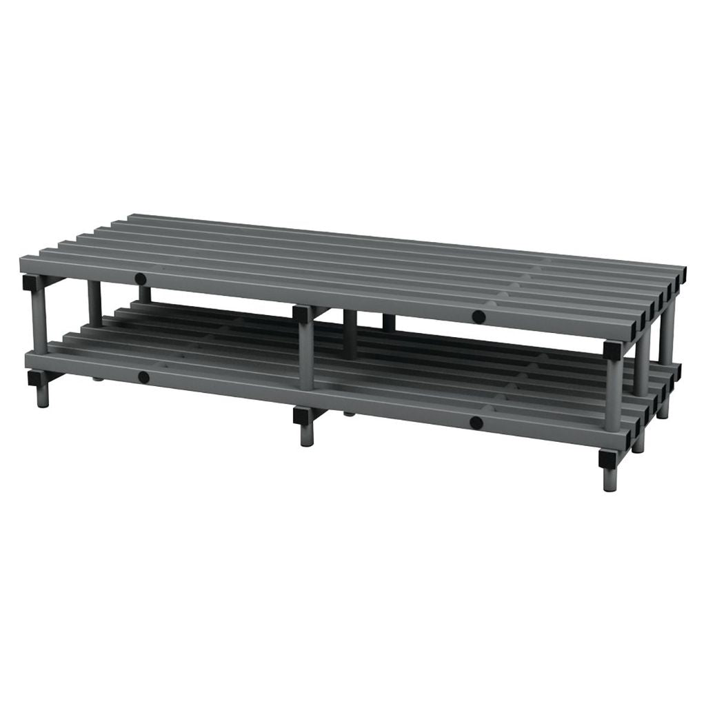 STACARAC DOUBLE SIDED BENCH 2.00M L X 0.80M W X 0.45M H, GREY