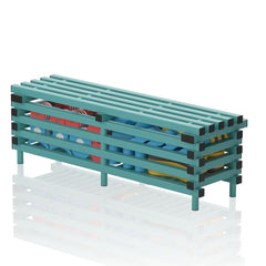 VENDIPLAS BENCH WITH STORAGE BOX GREEN, 2.00M L X 0.49M W X 0.49M H