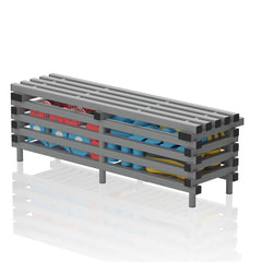 VENDIPLAS BENCH WITH STORAGE BOX GREY, 2.00M L X 0.49M W X 0.49M H