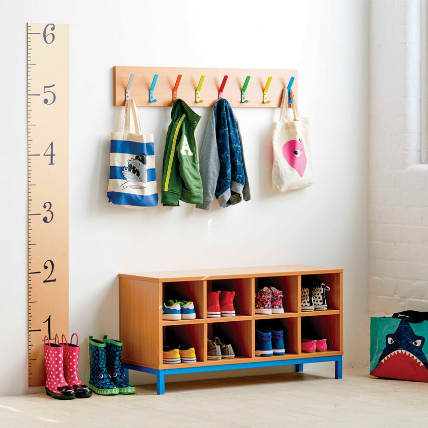 Monarch coat hooks on beech backing board - 20 hooks