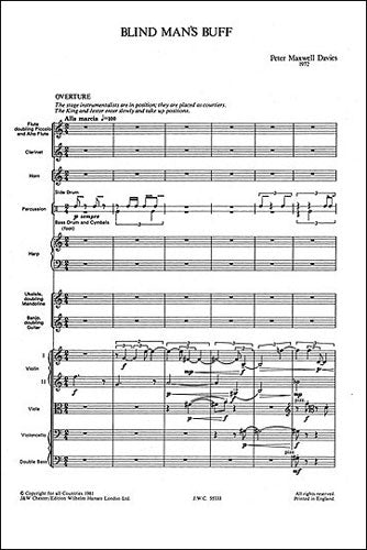Maxwell Davies: Blind Man\'s Buff (Full Score)