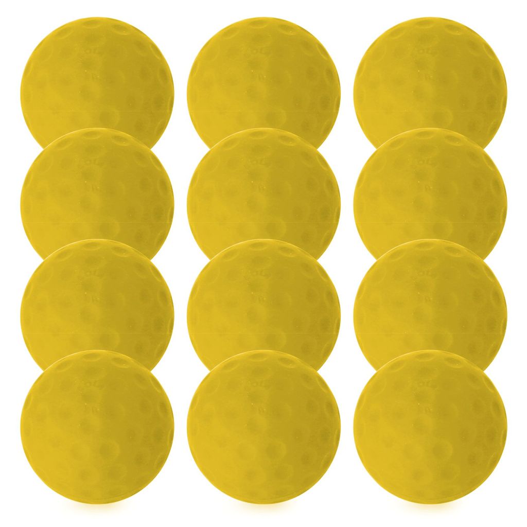BOLA DIMPLED PRACTICE BALL YELLOW, SET OF 12
