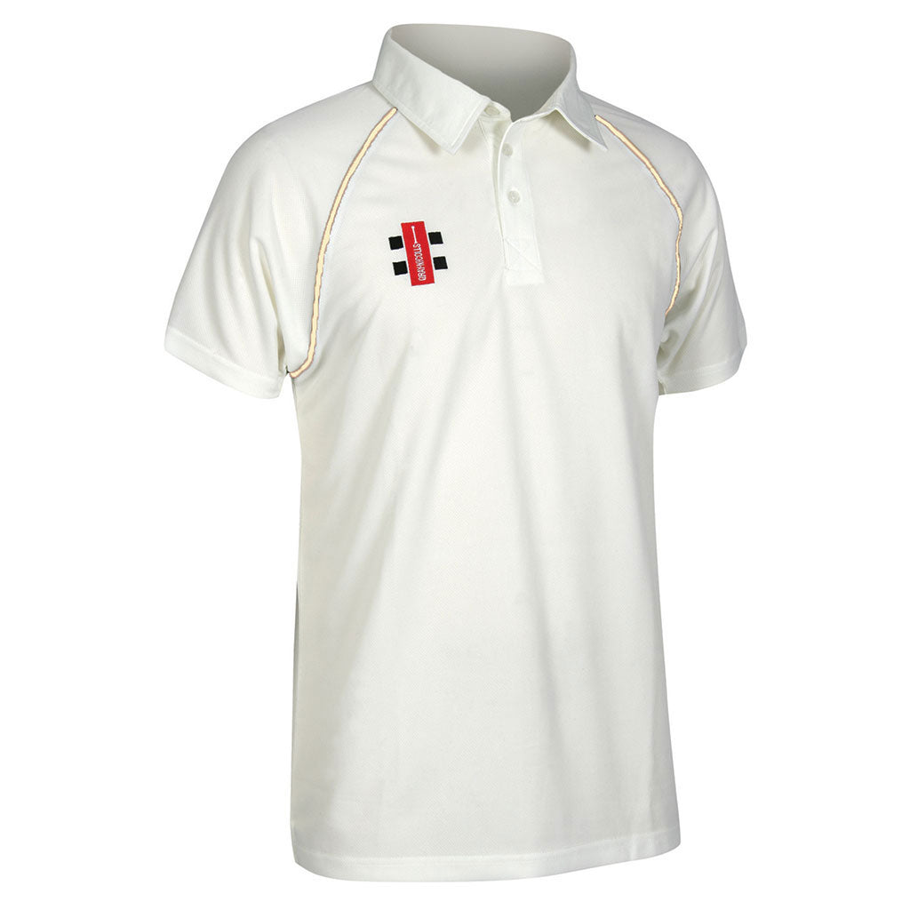 GRAY-NICHOLLS MATRIX SHORT SLEEEVE CRICKET SHIRT X LARGE, 42-44\" CHEST, IVORY TRIM