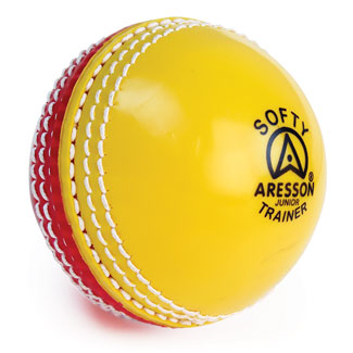 ARESSON SOFTY TRAINER CRICKET BALL JUNIOR, RED / YELLOW