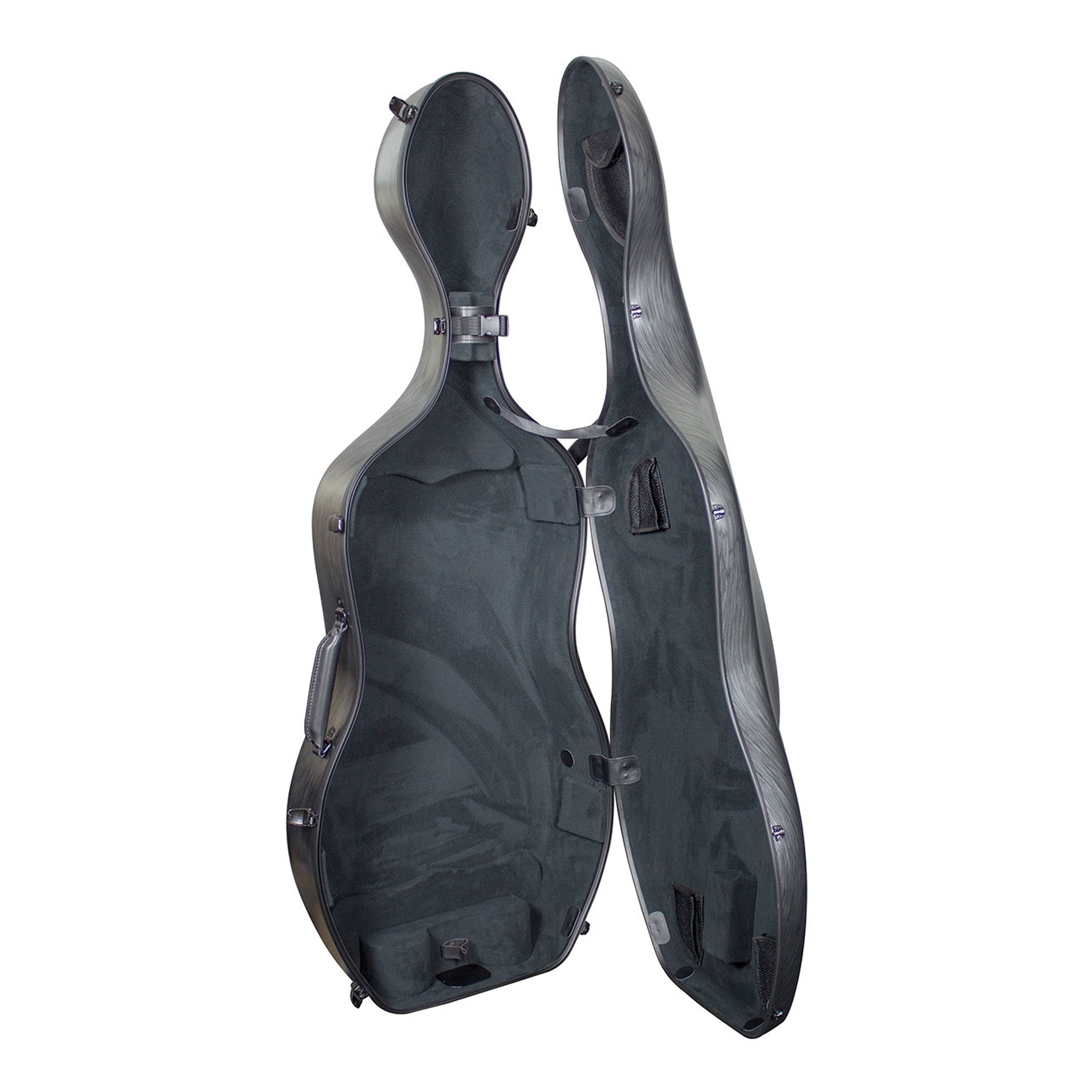 Hidersine hard polycarbonate cello case - Brushed silver