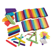 SCO WOODEN CRAFT STICKS JUMBO ASSORTED COLOURS 100PCS -Min Qty 12