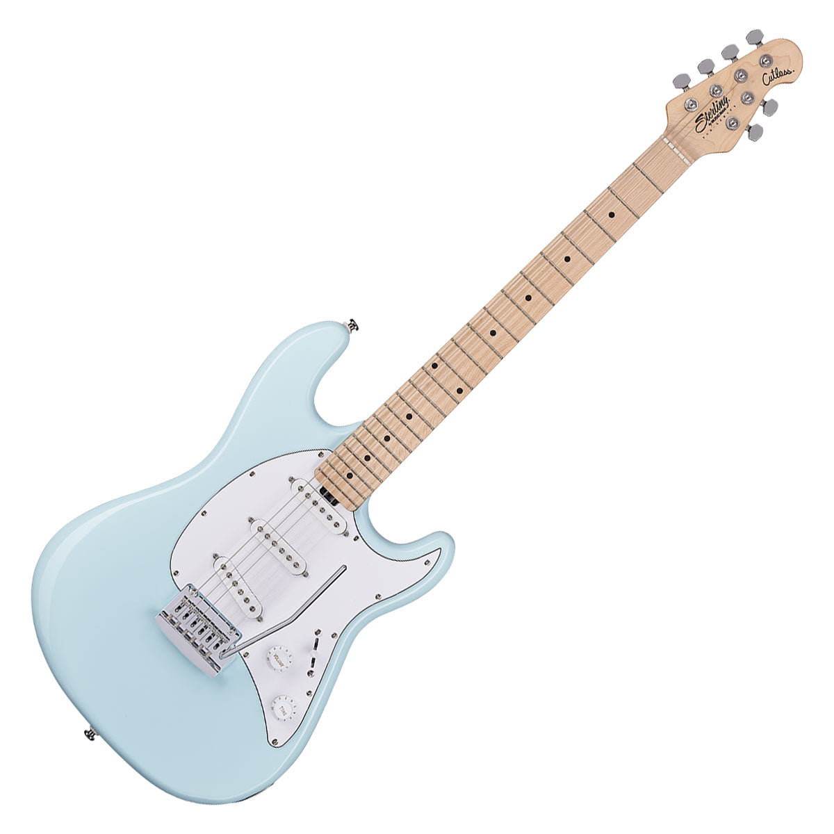 SUB by Sterling \'Cutlass\' SSS electric guitar - Daphne Blue