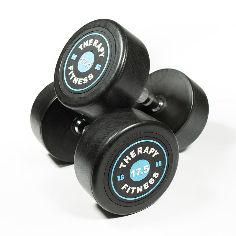 DS Cast Iron Round Dumbbells (Pair) - 17.5kg Black