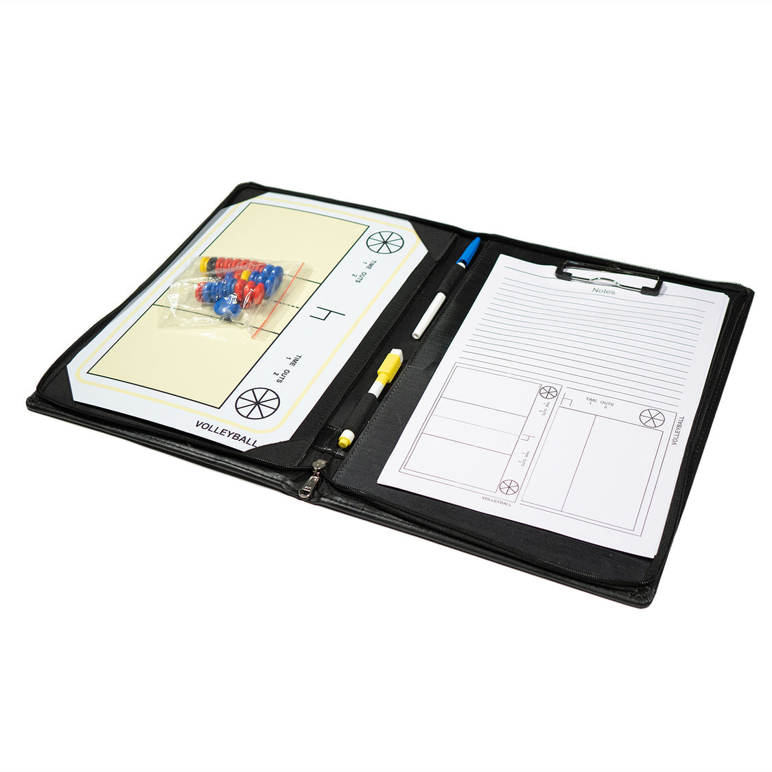 DS Coaching Pro Magnetic Folder - Volleyball Black/White
