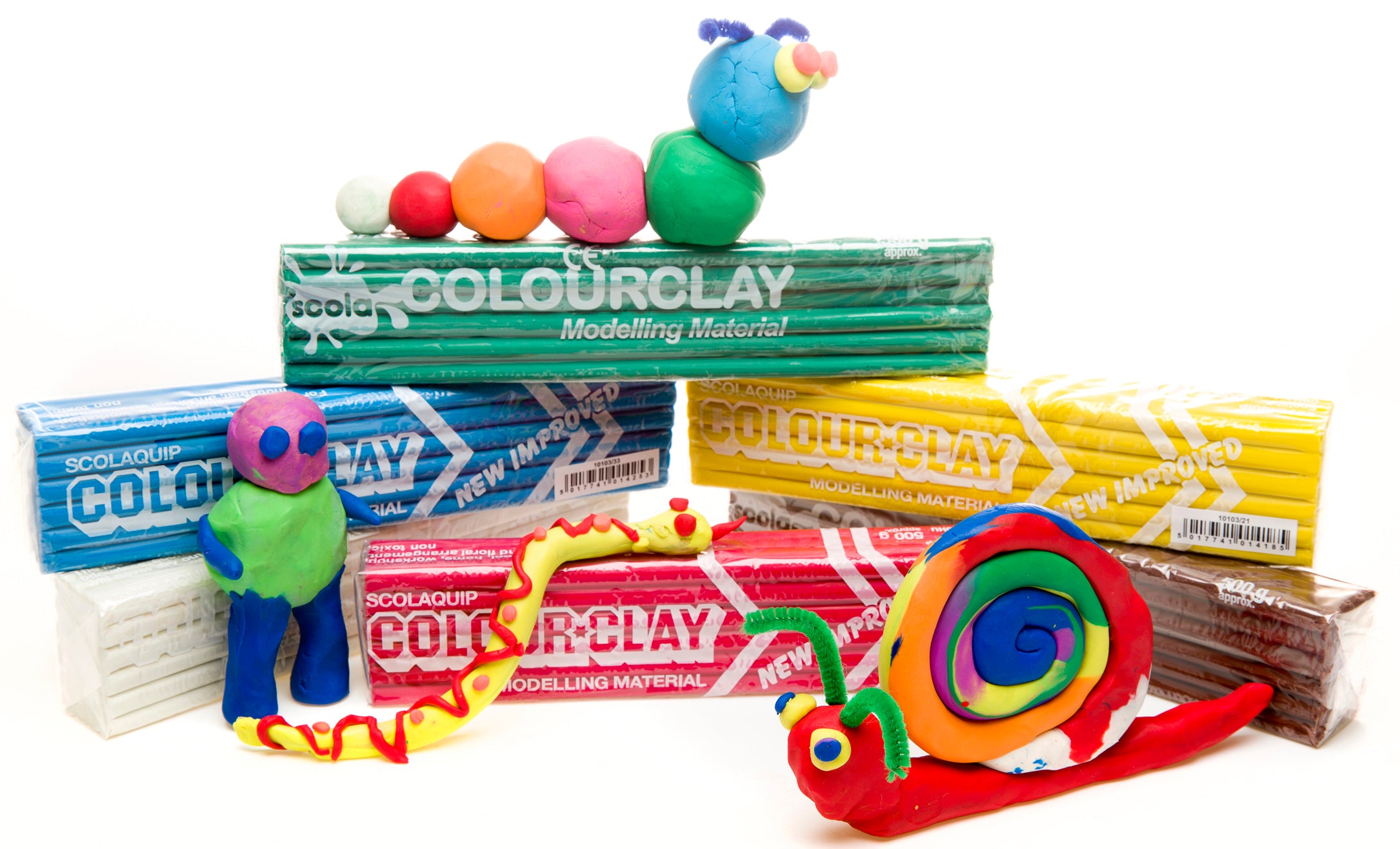 SCOLA COLOUR CLAY ASSORTED 6PCS 3KG -Min Qty 1