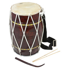 JAS Musicals traditional full size wooden bhangra dhol