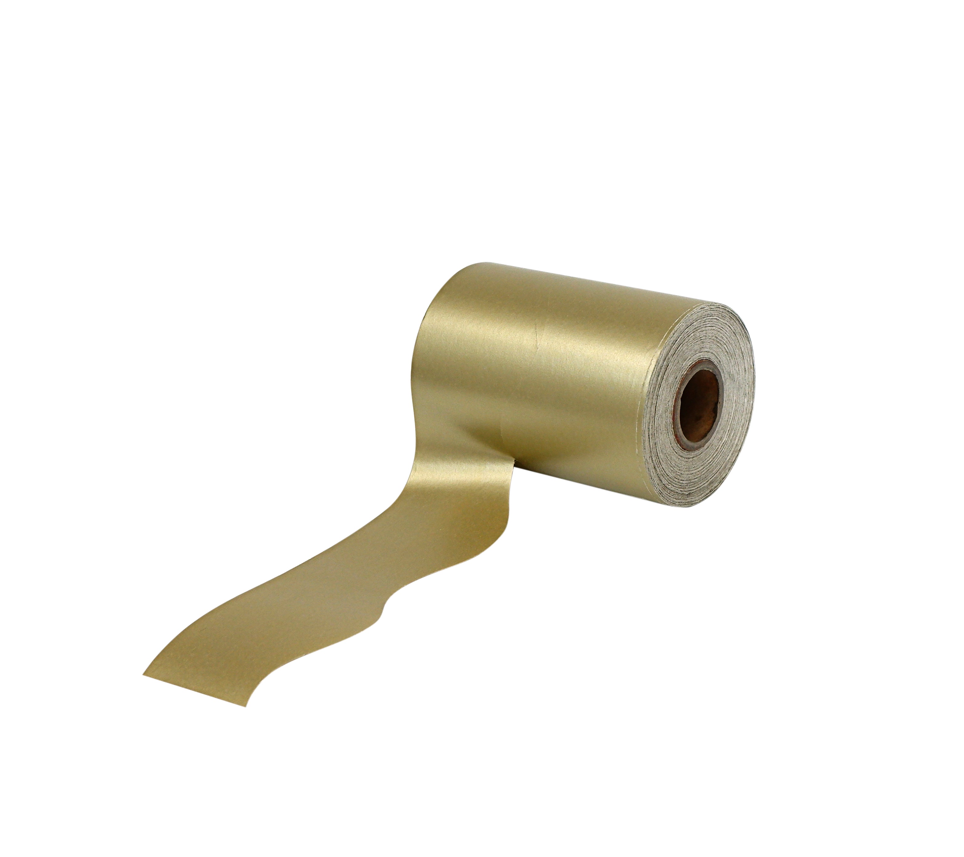 SCO DECORATIVE PAPER BORDER ROLL SCALLOPED GOLD 100MMX50M 1PC -Min Qty 6