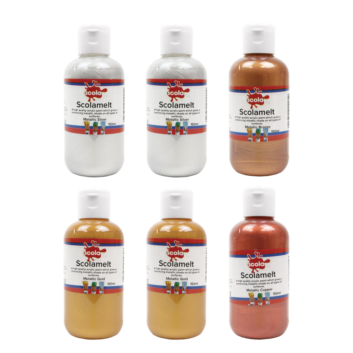 SCO PREMIUM ACRYLIC METALLIC 6X150ML SET