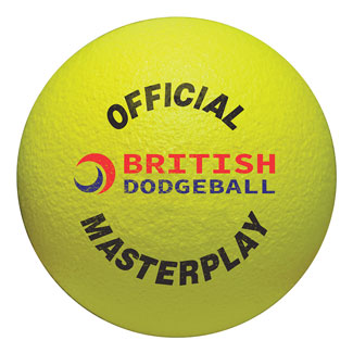 OFFICIAL BRITISH DODGEBALL MASTERPLAY FOAM DODGEBALL 150MM, YELLOW