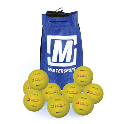 OFFICIAL BRITISH DODGEBALL SAFABALL SOFT TOUCH DODGEBALL 200MM, YELLOW, BAG OF 10