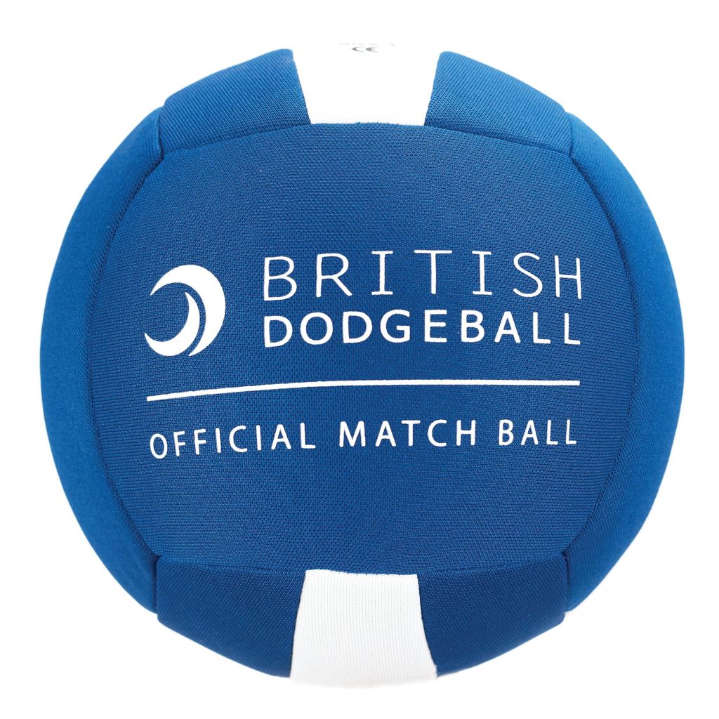 OFFICIAL BRITISH DODGEBALL MATCH BALL SIZE 2, BLUE AND WHITE