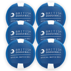 OFFICIAL BRITISH DODGEBALL MATCH BALL SIZE 3, BLUE AND WHITE, SET OF 6