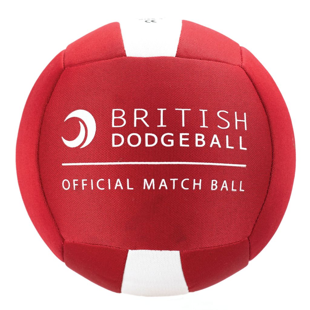 OFFICIAL BRITISH DODGEBALL MATCH BALL SIZE 2, RED AND WHITE