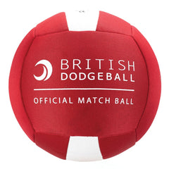 OFFICIAL BRITISH DODGEBALL MATCH BALL SIZE 2, RED AND WHITE