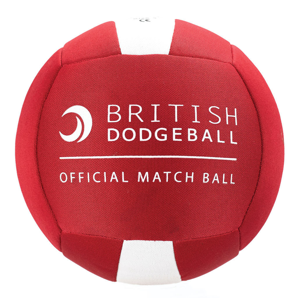 OFFICIAL BRITISH DODGEBALL MATCH BALL SIZE 3, RED AND WHITE