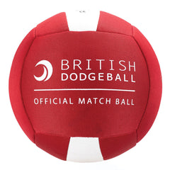 OFFICIAL BRITISH DODGEBALL MATCH BALL SIZE 3, RED AND WHITE