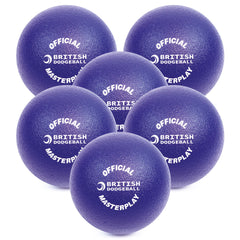 BRITISH DODGEBALL MASTERPLAY DODGEBALL SENIOR, BLUE, SET OF 6, DIA. 17CM, 40KG/M3