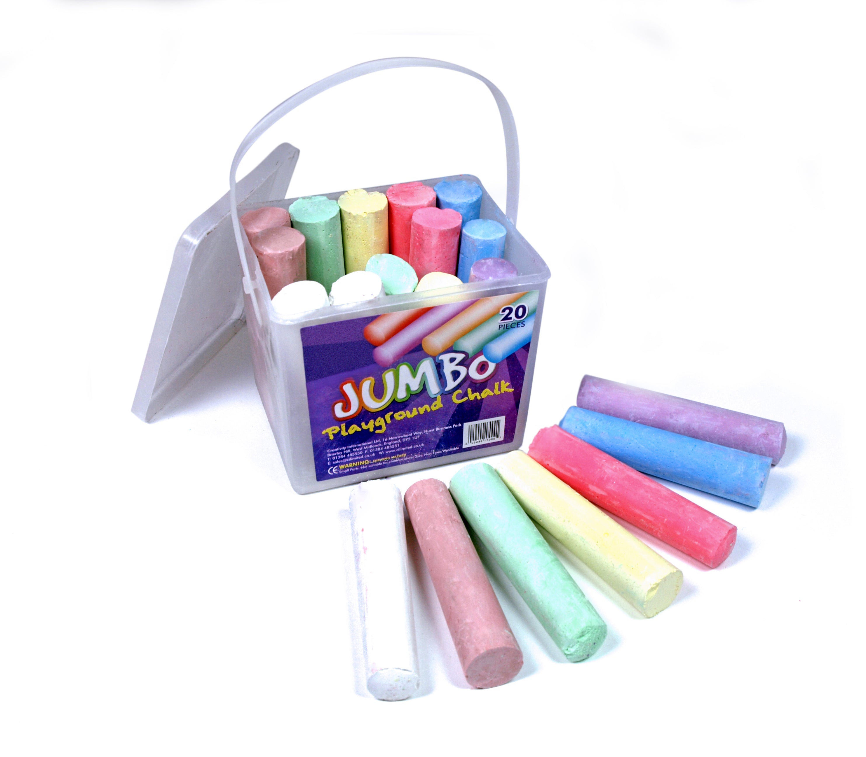 SCOLA JUMBO PLAYGROUND CHALK ASSTD 20PCS -Min Qty 24