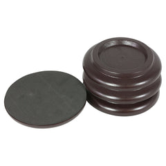 Piano Workshop set of 4 brown wooden castor cups for upright piano