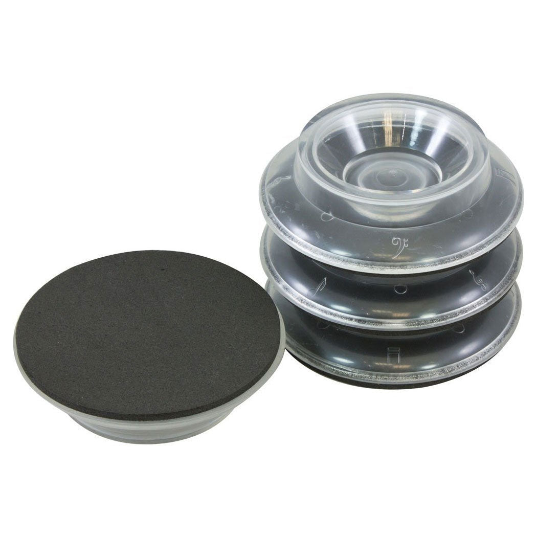 Piano Workshop set of 4 clear plastic castor cups for upright piano