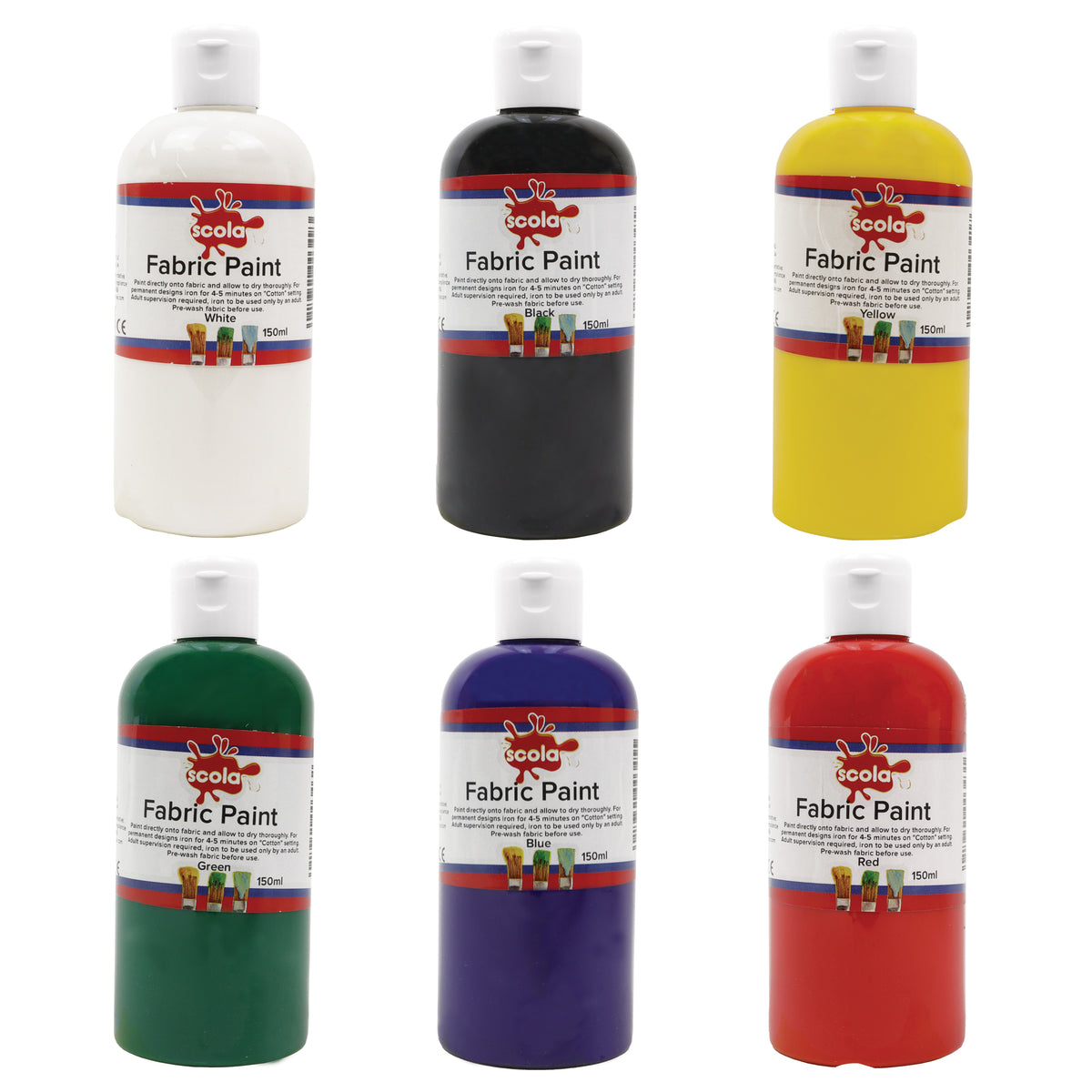 SCO TEXTILE PAINT 150ML ASSORTED 6PCS SET