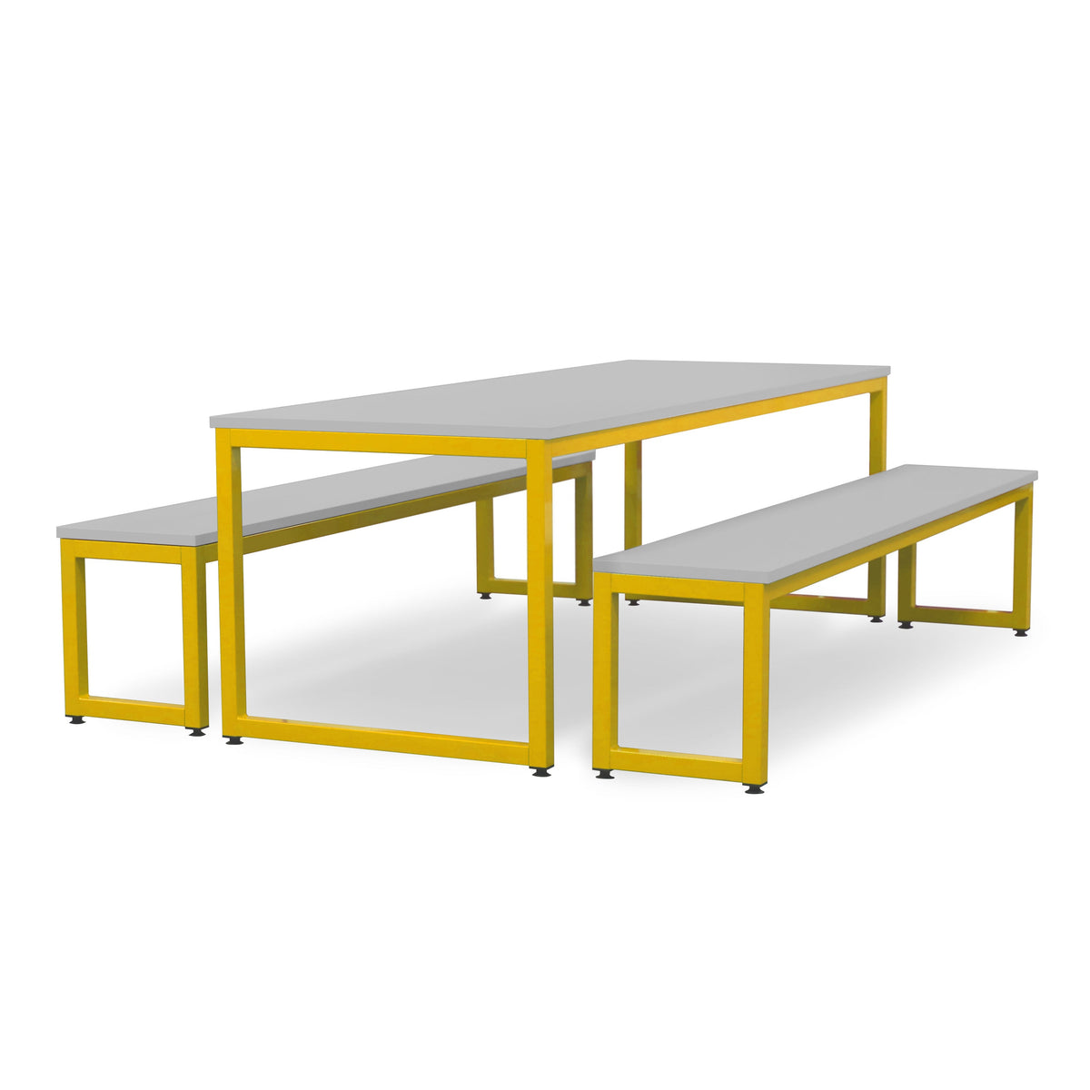 Monarch dining table & bench set with grey top - Yellow