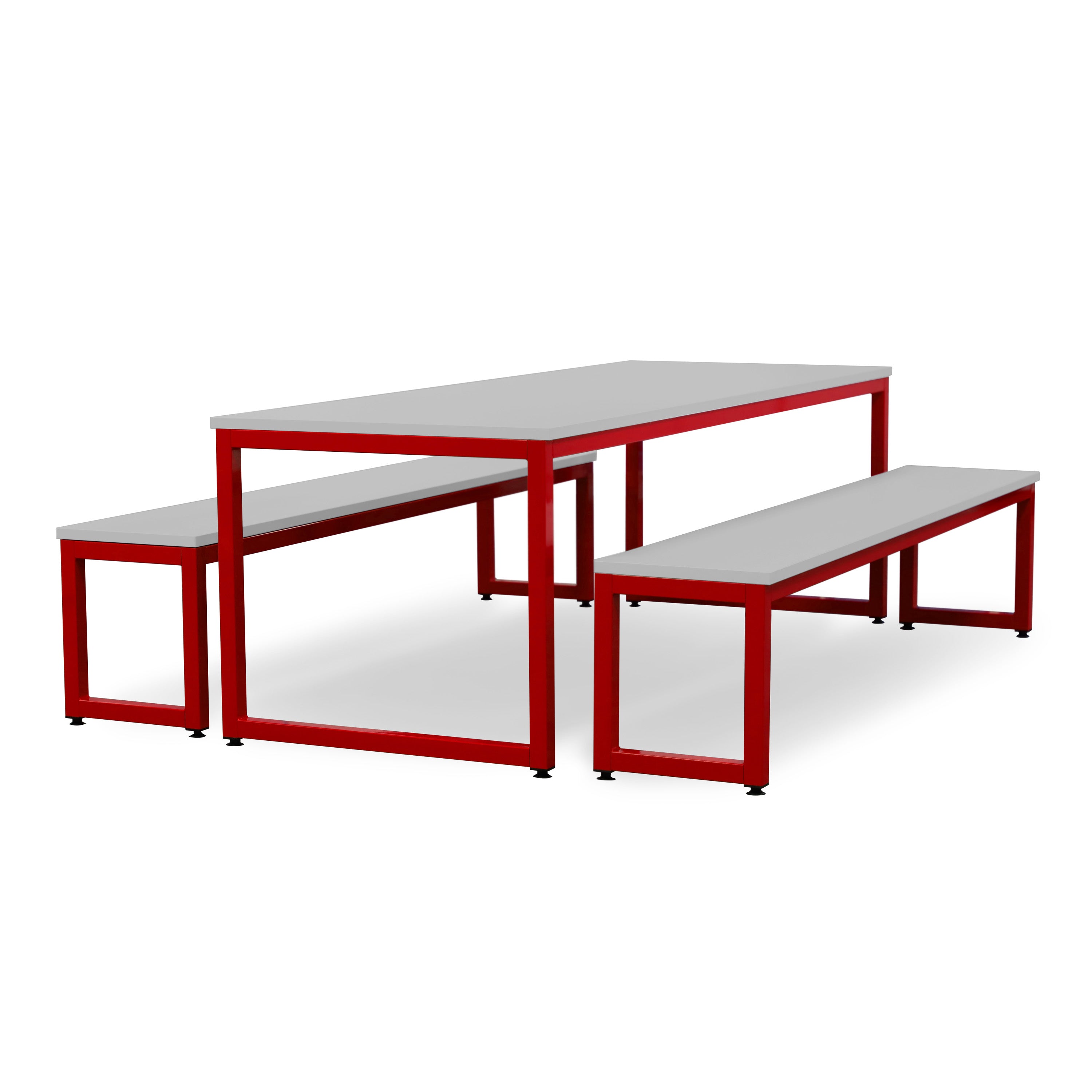 Monarch dining table & bench set with grey top - Red