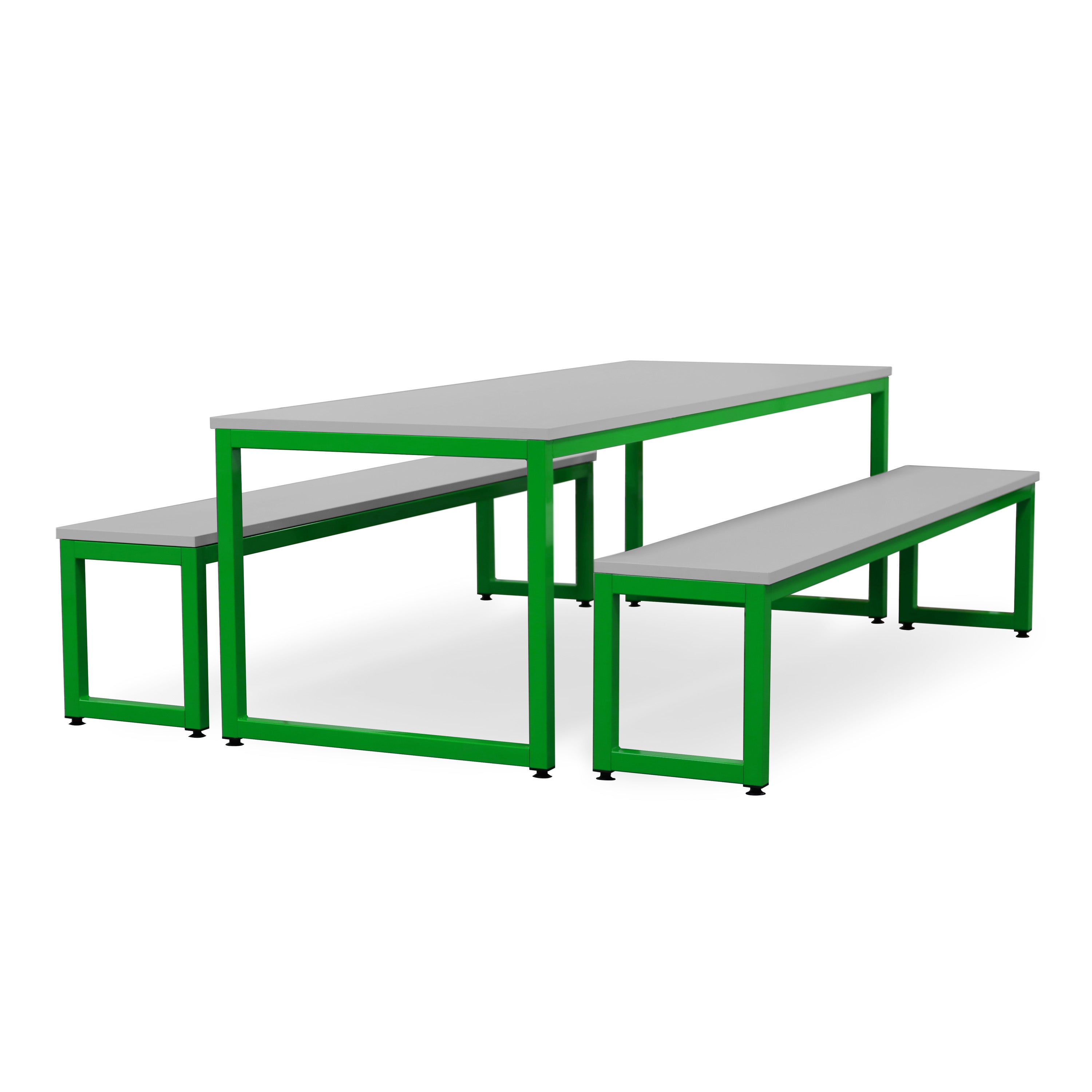 Monarch dining table & bench set with grey top - Apple green