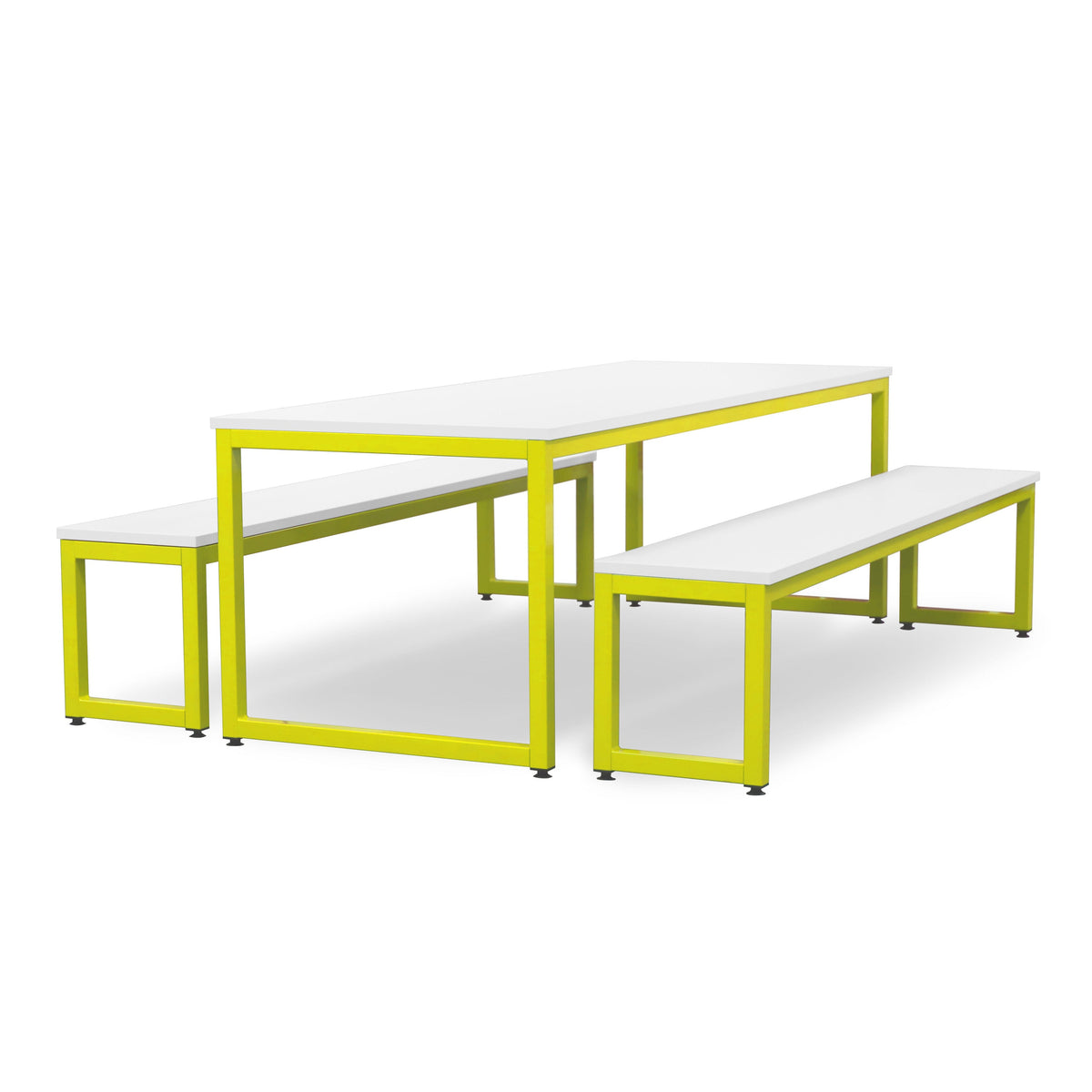 Monarch dining table & bench set with white top - Yellow