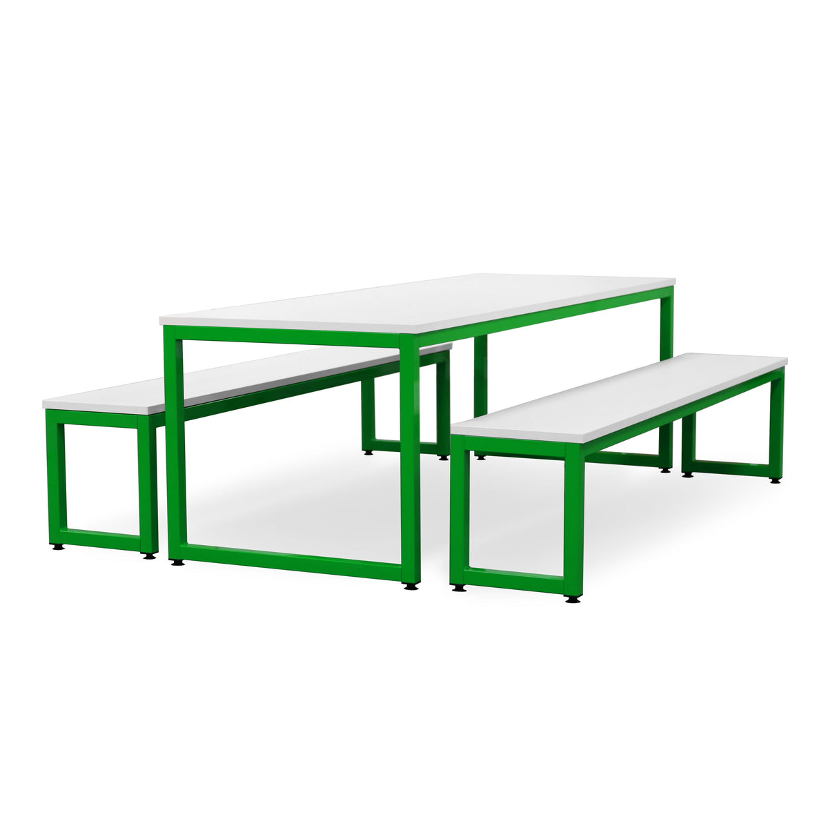Monarch dining table & bench set with white top - Apple green
