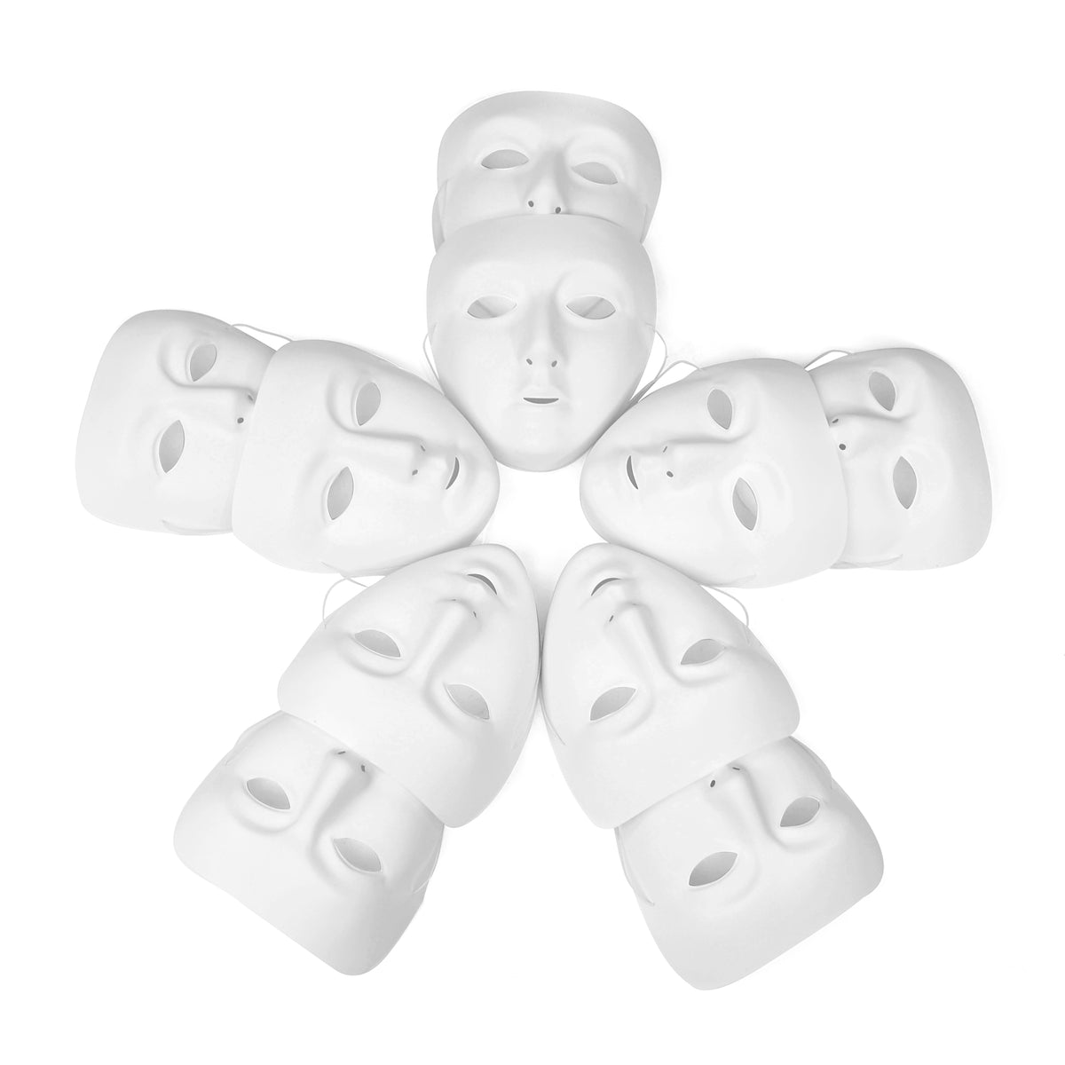 SCO PLASTIC FACE MASKS WHITE 10PCS -Min Qty 10